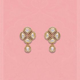 JOYAH  EARRINGS Retro Polki Design Tops that can be worn with both eastern and western outfits and a ladies jewelry box 